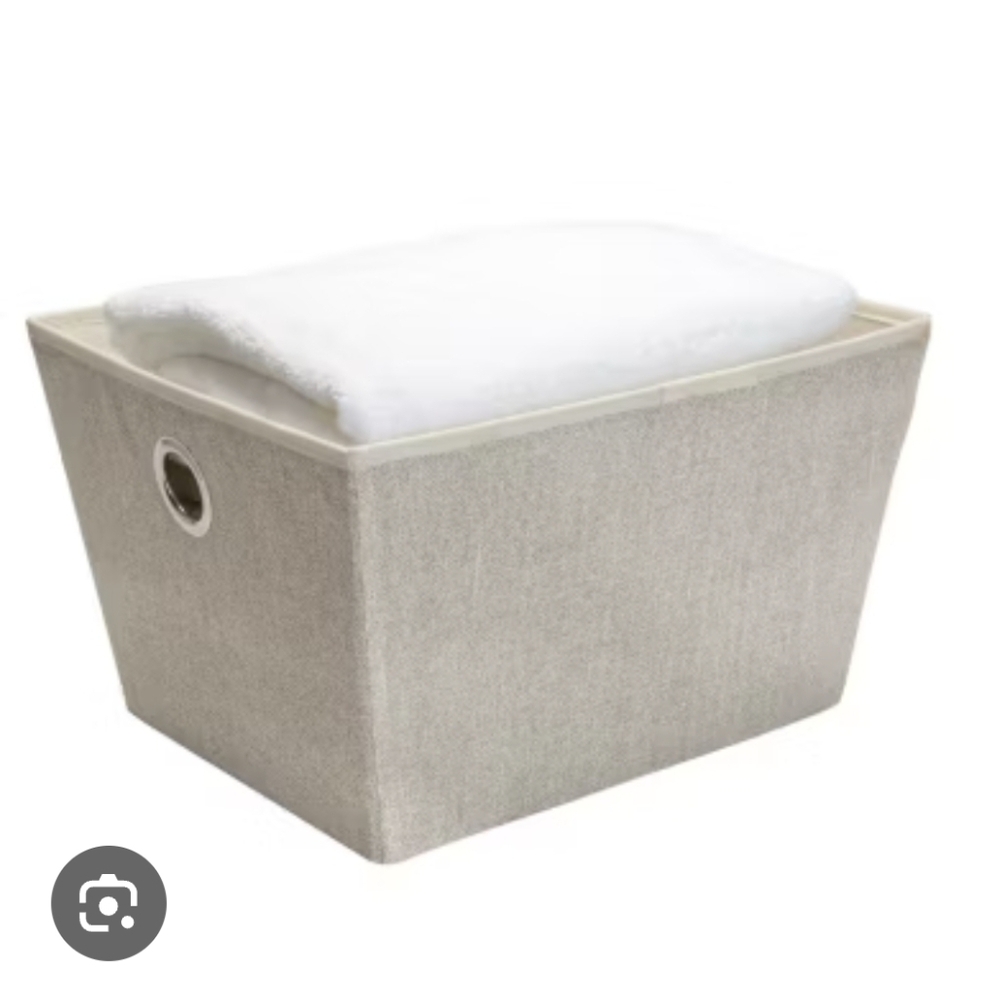 Simplify Large Beige Jute Storage Tote Bin NWT